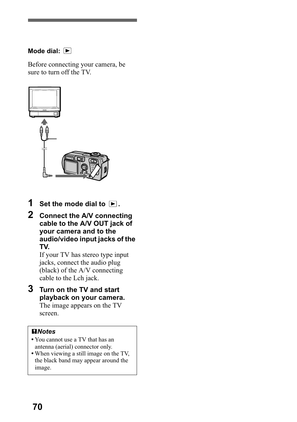Viewing images on a tv screen, 9lhzlqj lpdjhv rq d 79 vfuhhq, Mdfn | Sony DSC-P5 User Manual | Page 70 / 100