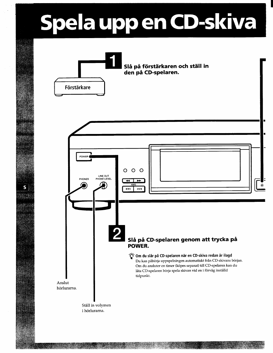 Spela upp en cd-skiva | Sony CDP-XA7ES User Manual | Page 73 / 93