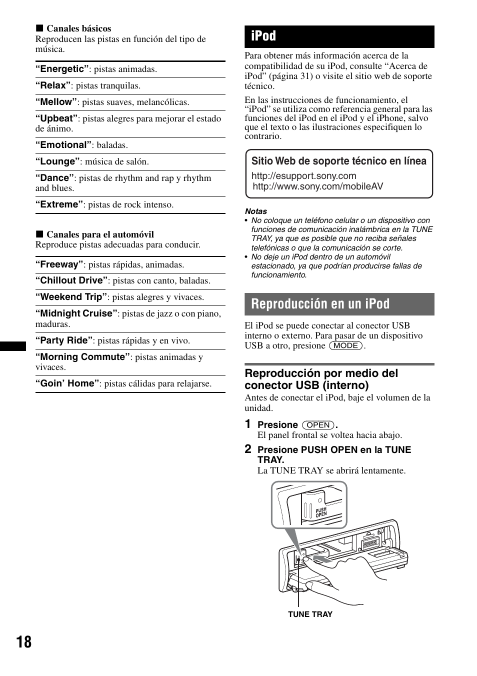 Ipod, Reproducción en un ipod, Reproducción por medio del conector usb (interno) | Sony DSX-S210X User Manual | Page 52 / 72