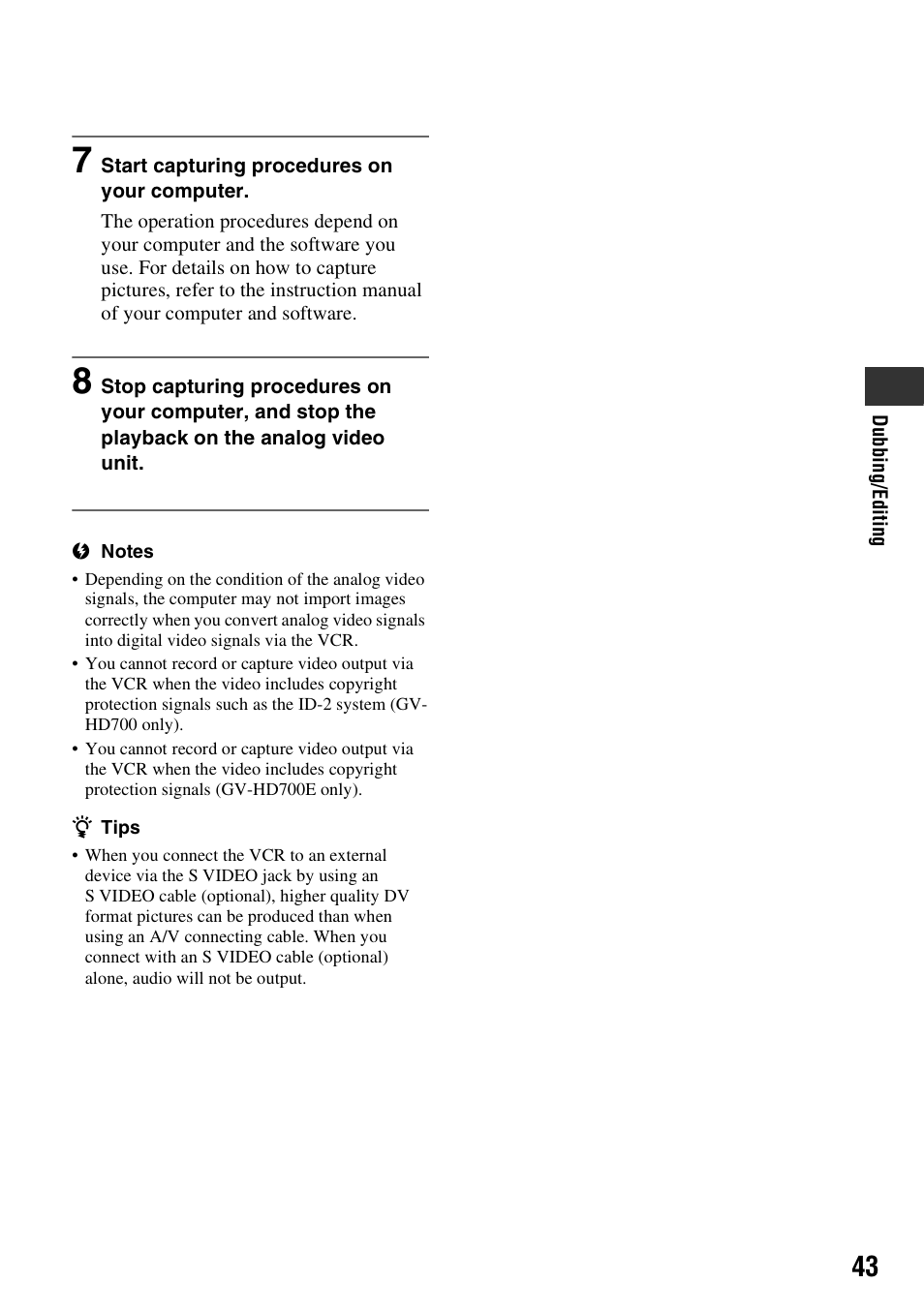 Sony GV-HD700 User Manual | Page 43 / 108