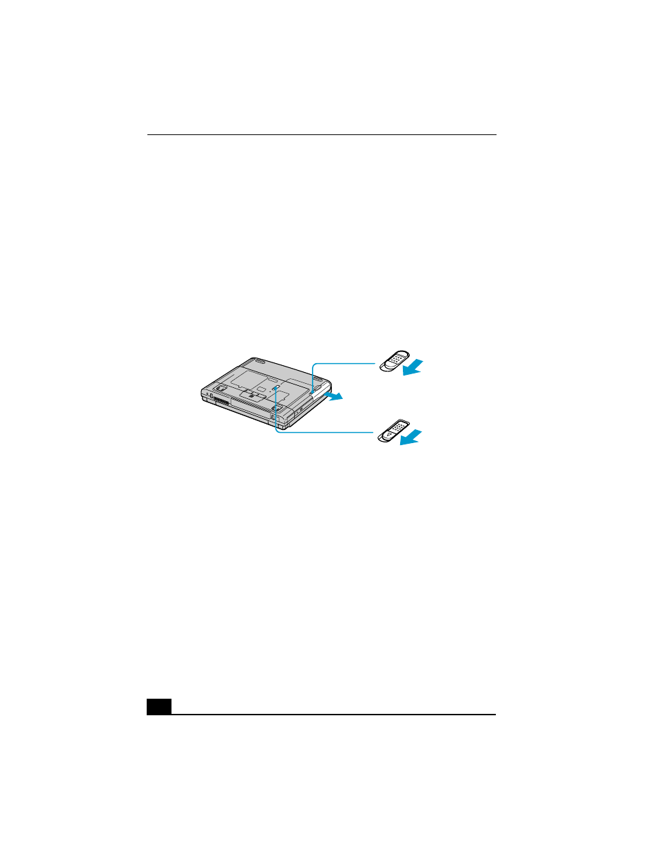 To remove the second battery pack, Multipurpose bay release levers | Sony PCG-FX290K User Manual | Page 56 / 138