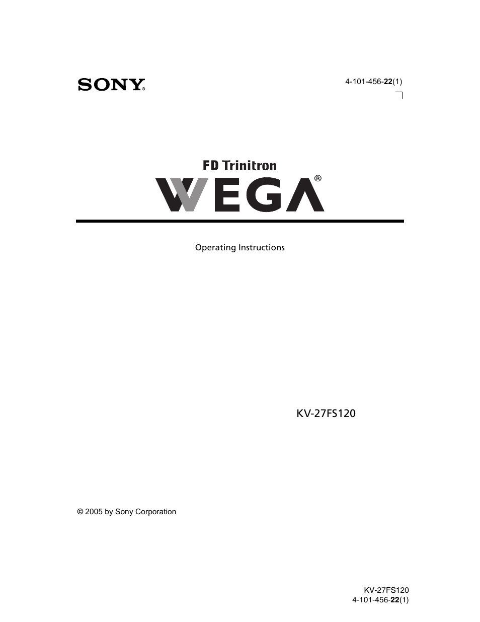Sony KV-27FS120 User Manual | 48 pages