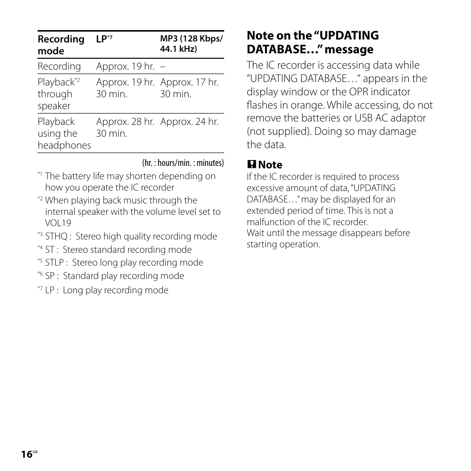 Sony ICD-SX68DR9 User Manual | Page 16 / 88