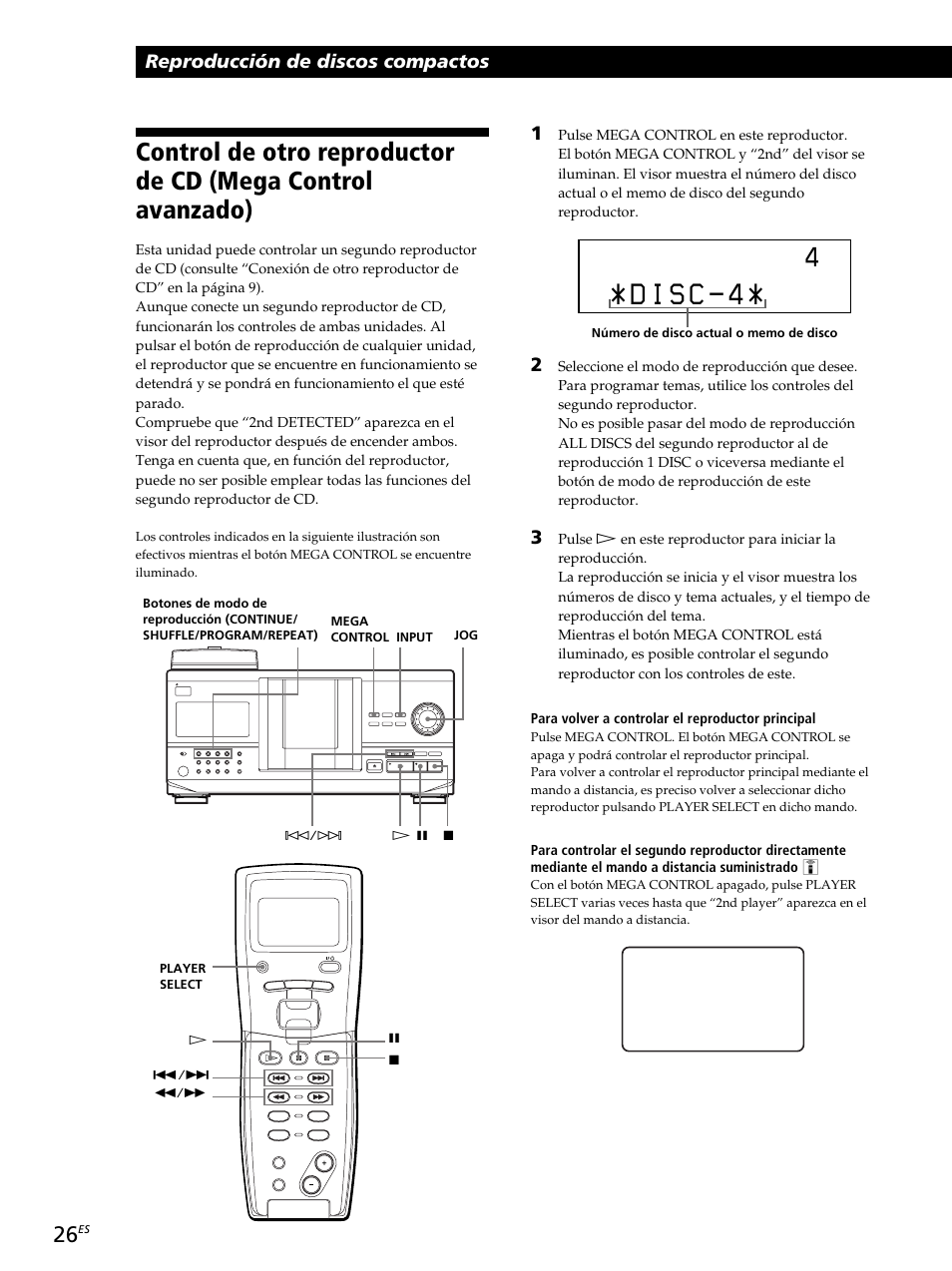 Reproducción de discos compactos | Sony CDP-CX260 User Manual | Page 106 / 120