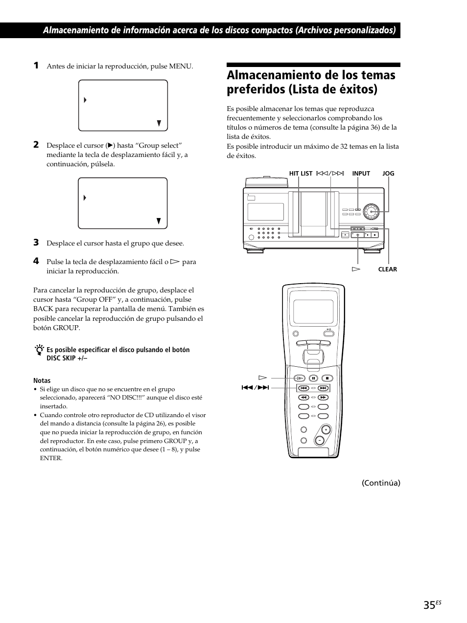 Continúa) | Sony CDP-CX260 User Manual | Page 115 / 120