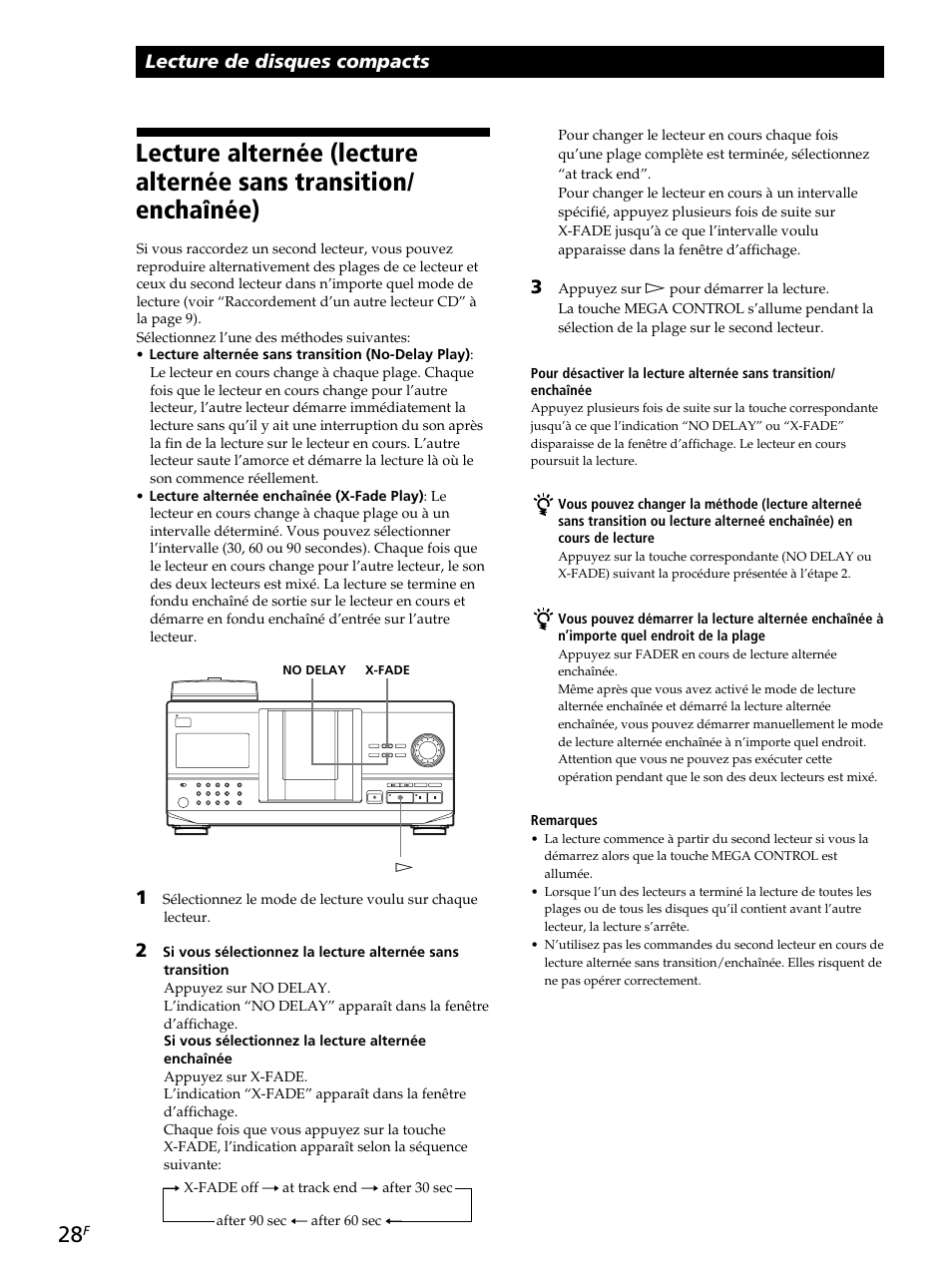 Lecture de disques compacts | Sony CDP-CX260 User Manual | Page 68 / 120
