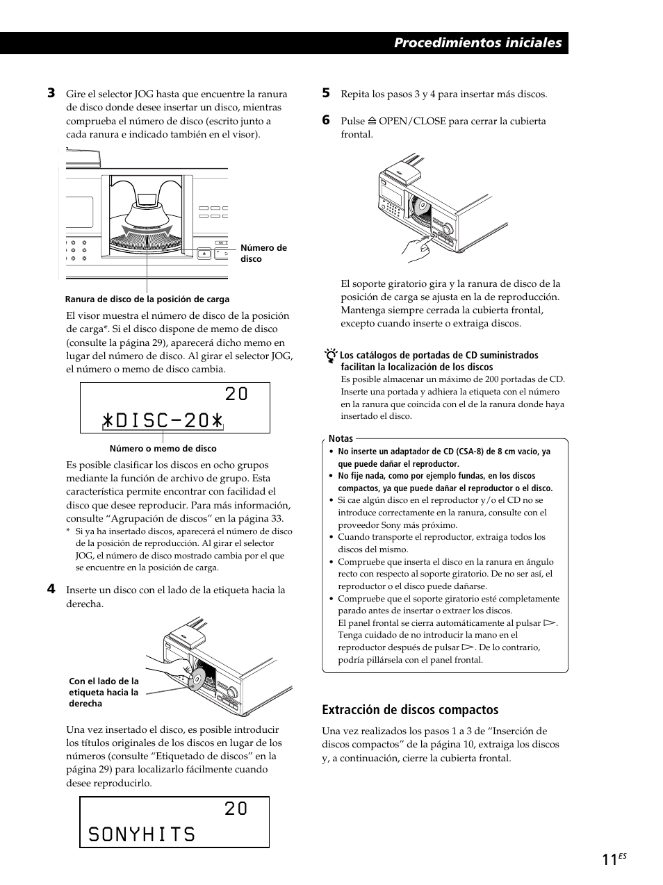 Extracción de discos compactos | Sony CDP-CX260 User Manual | Page 91 / 120