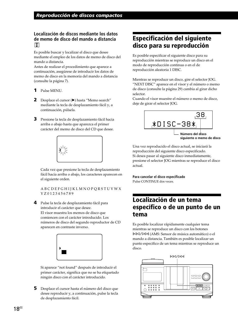 Reproducción de discos compactos | Sony CDP-CX260 User Manual | Page 98 / 120