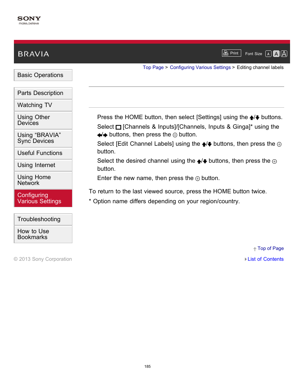 Editing channel labels | Sony KDL-55W900A User Manual | Page 183 / 245