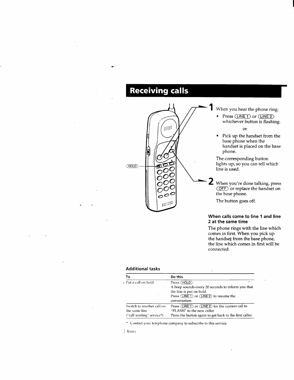 Receiving calls | Sony SPP-M932 User Manual | Page 15 / 76