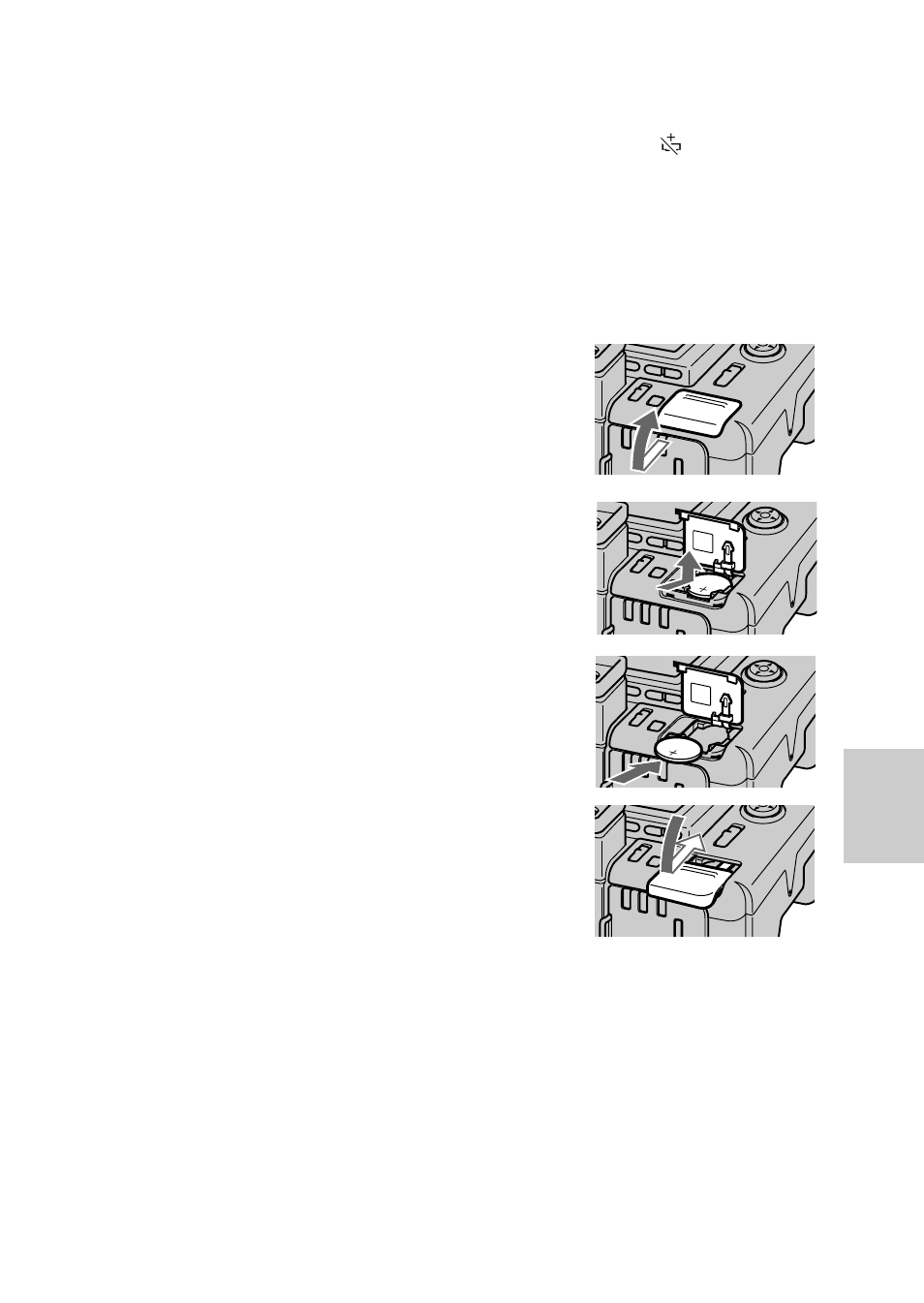 Changing the lithium battery in the camera | Sony MVC-FD91 User Manual | Page 39 / 100