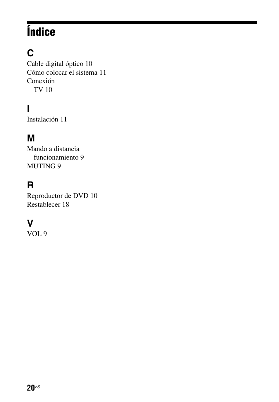 Índice | Sony HT-CT60 User Manual | Page 60 / 64