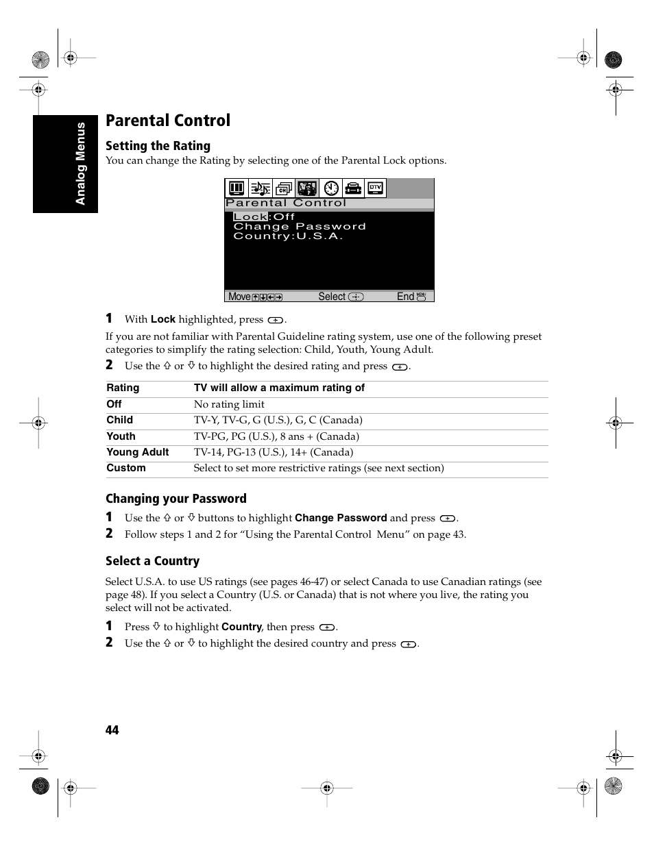 Parental control | Sony KD-36FS130 User Manual | Page 46 / 70