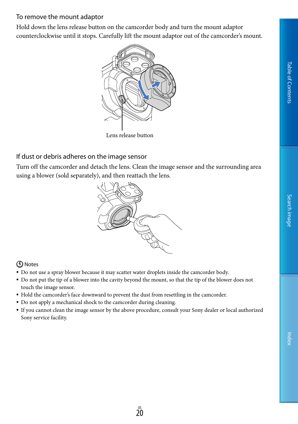 Sony NEX-VG900 User Manual | Page 20 / 116
