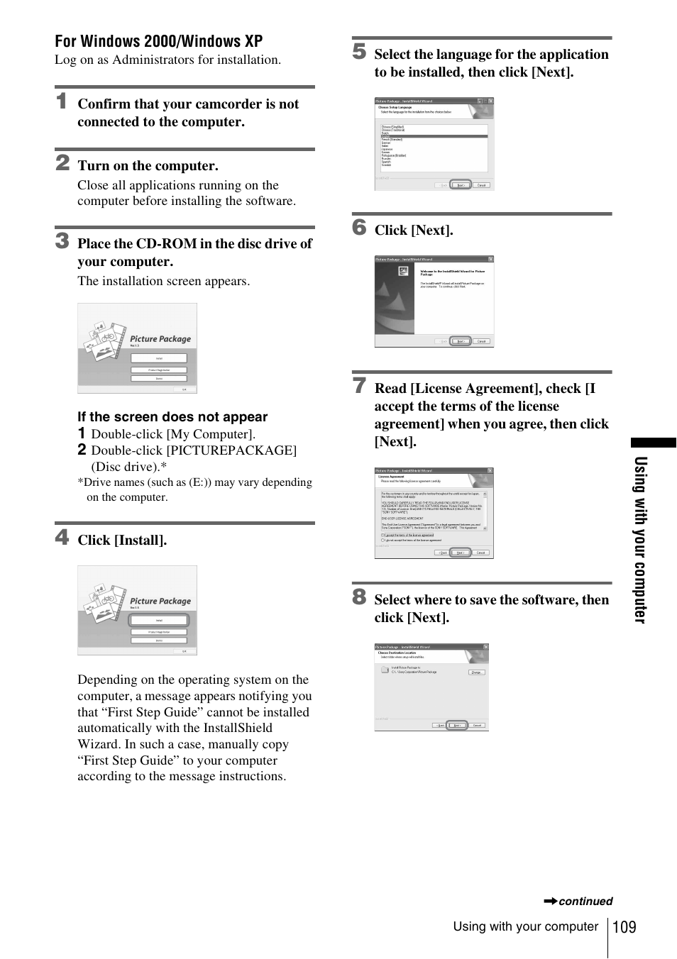 Sony DCR-TRV480 User Manual | Page 109 / 156