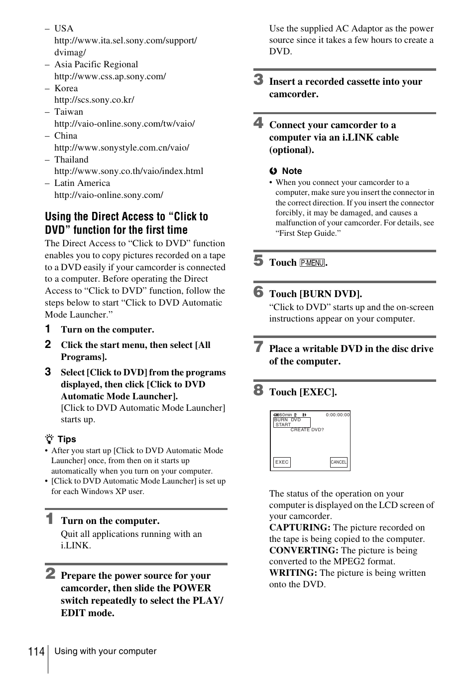 Sony DCR-TRV480 User Manual | Page 114 / 156