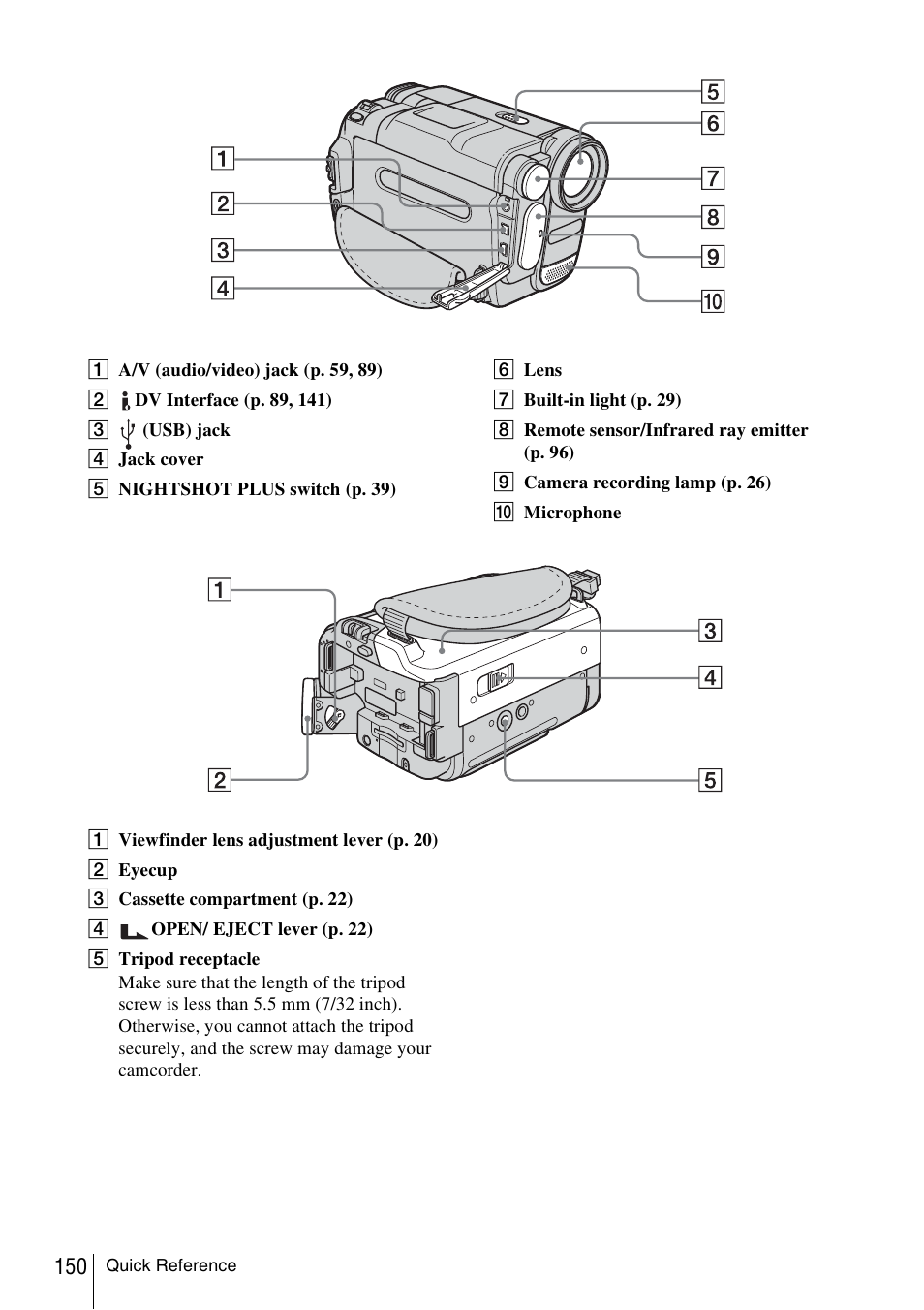 Sony DCR-TRV480 User Manual | Page 150 / 156