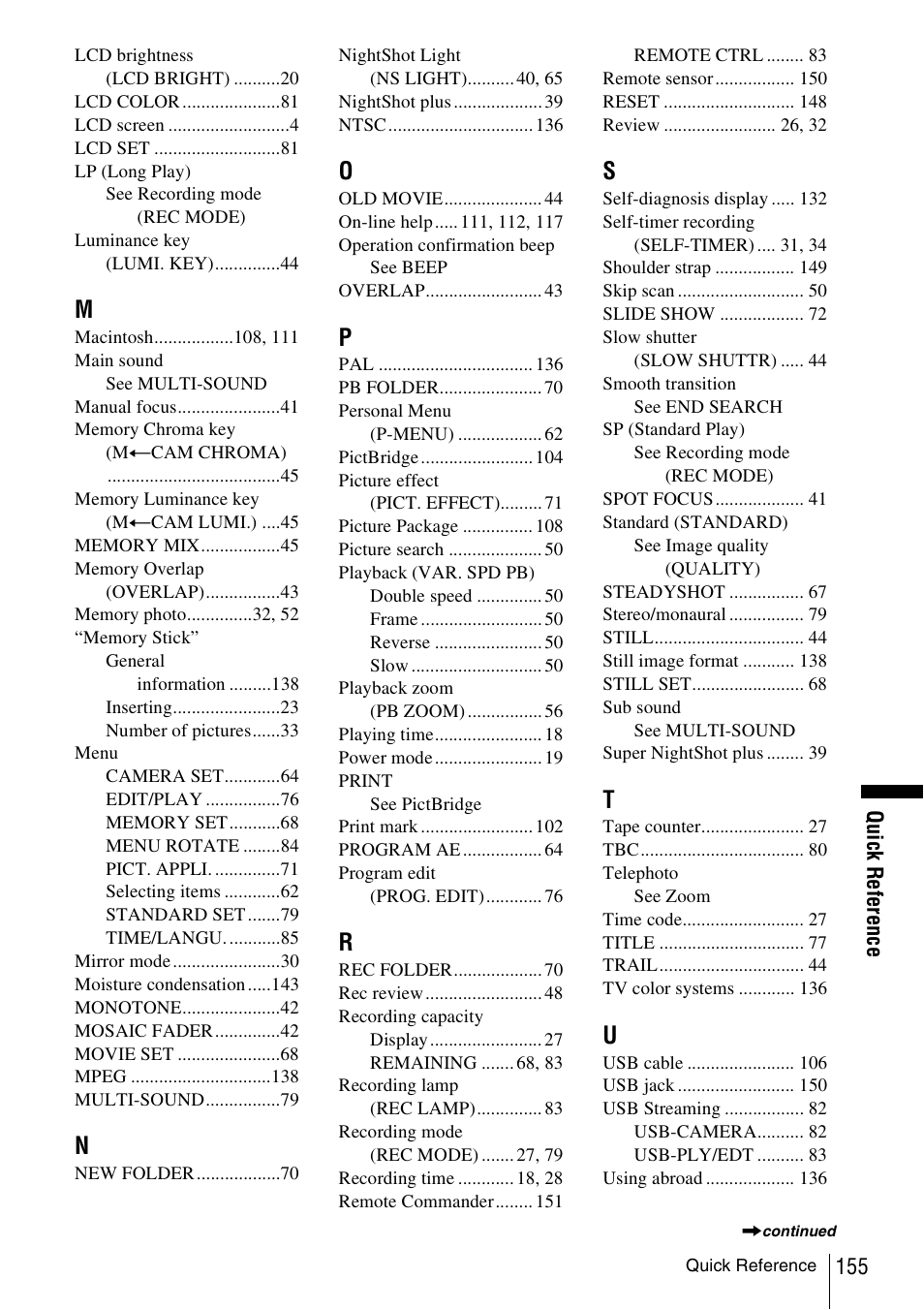 Sony DCR-TRV480 User Manual | Page 155 / 156