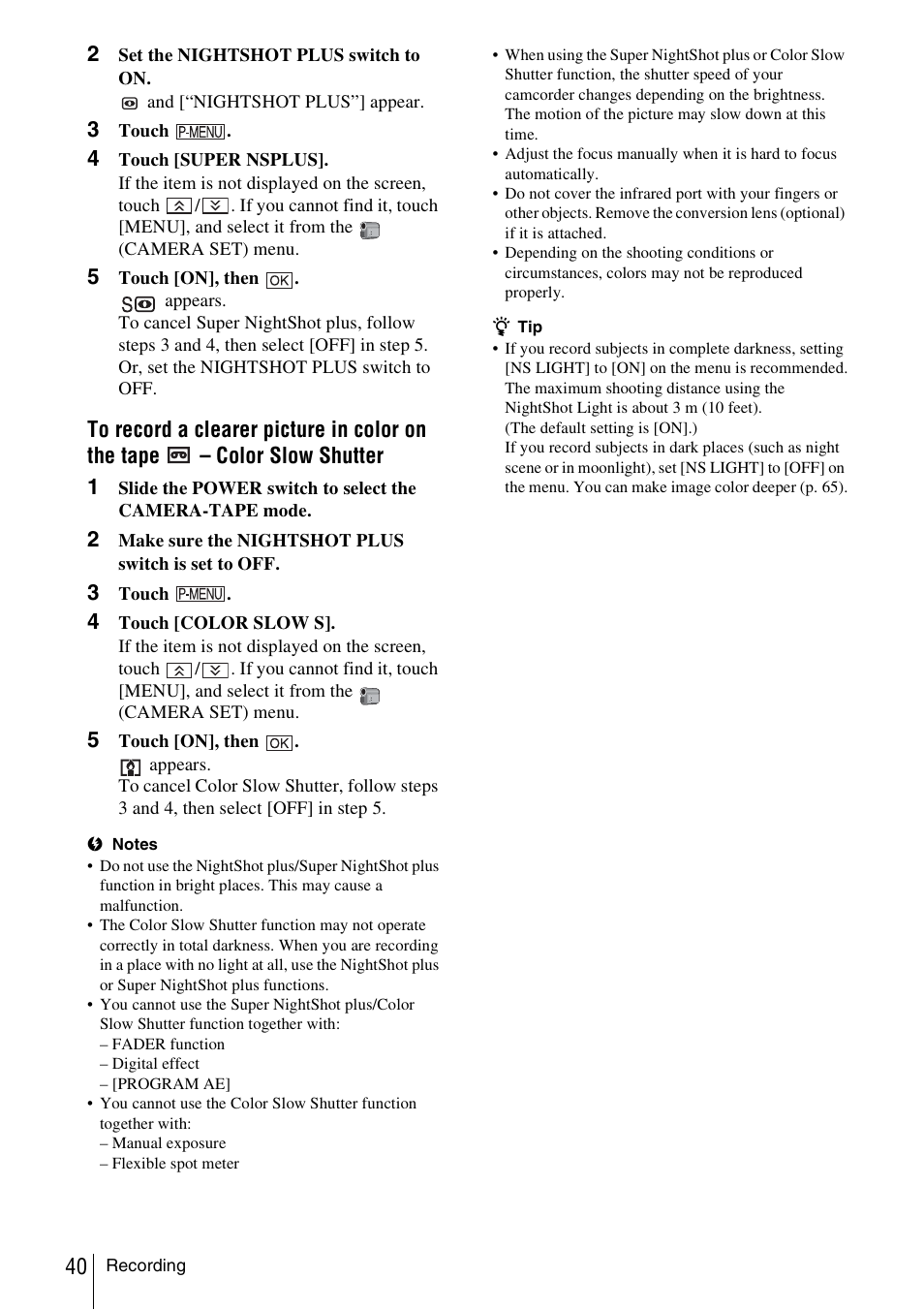 Sony DCR-TRV480 User Manual | Page 40 / 156