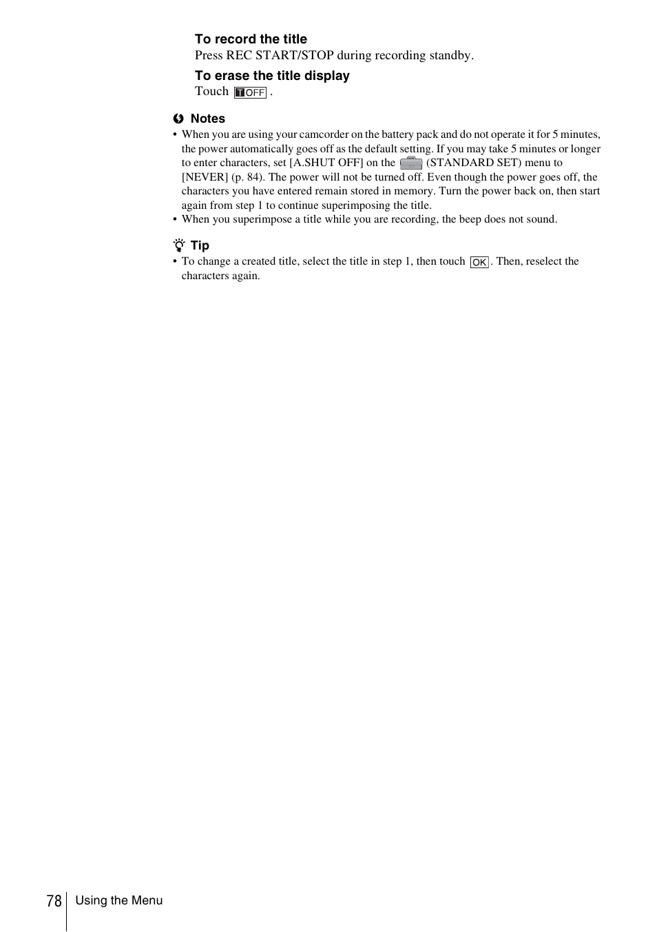 Sony DCR-TRV480 User Manual | Page 78 / 156