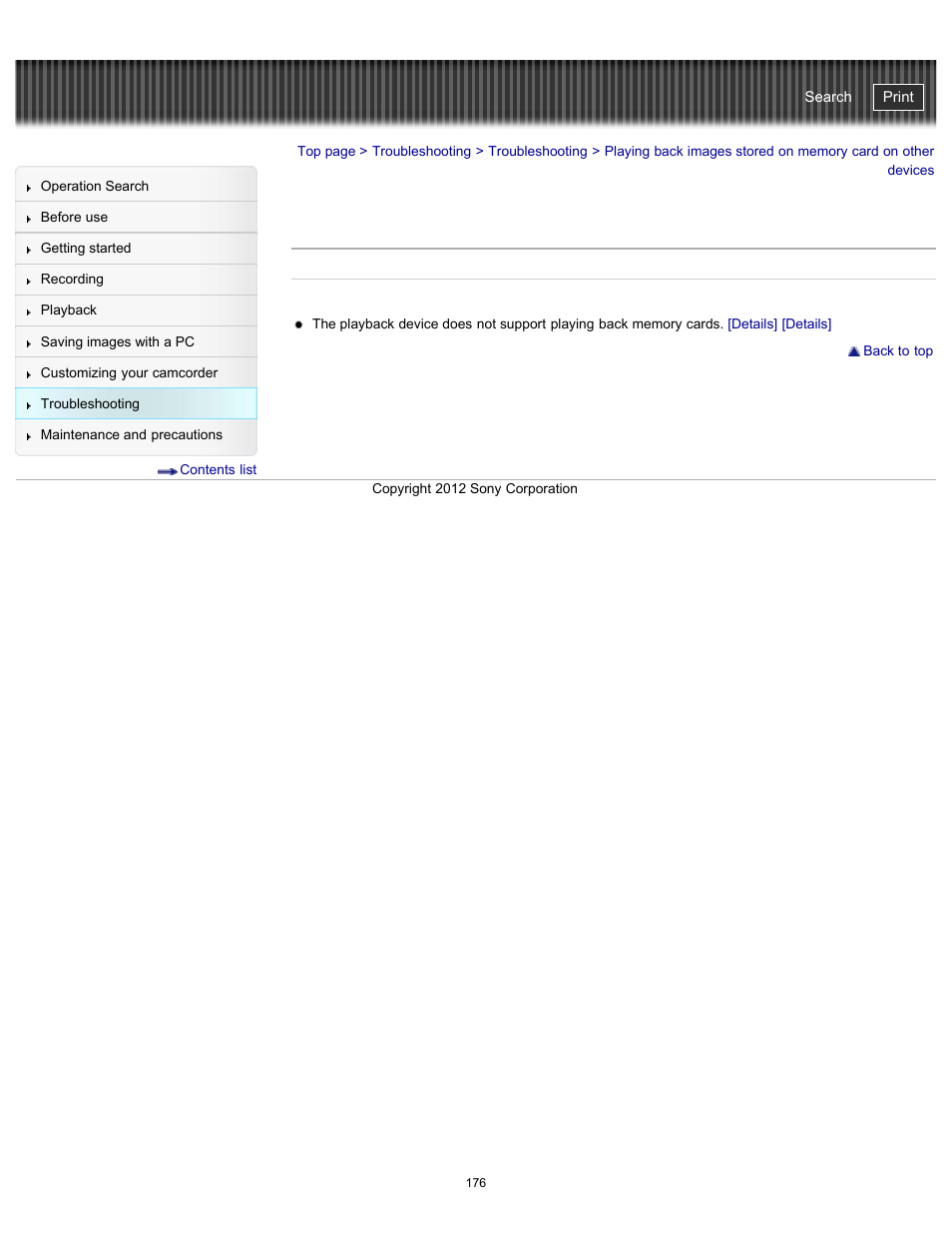 Handycam" user guide | Sony HDR-GW77V User Manual | Page 176 / 211