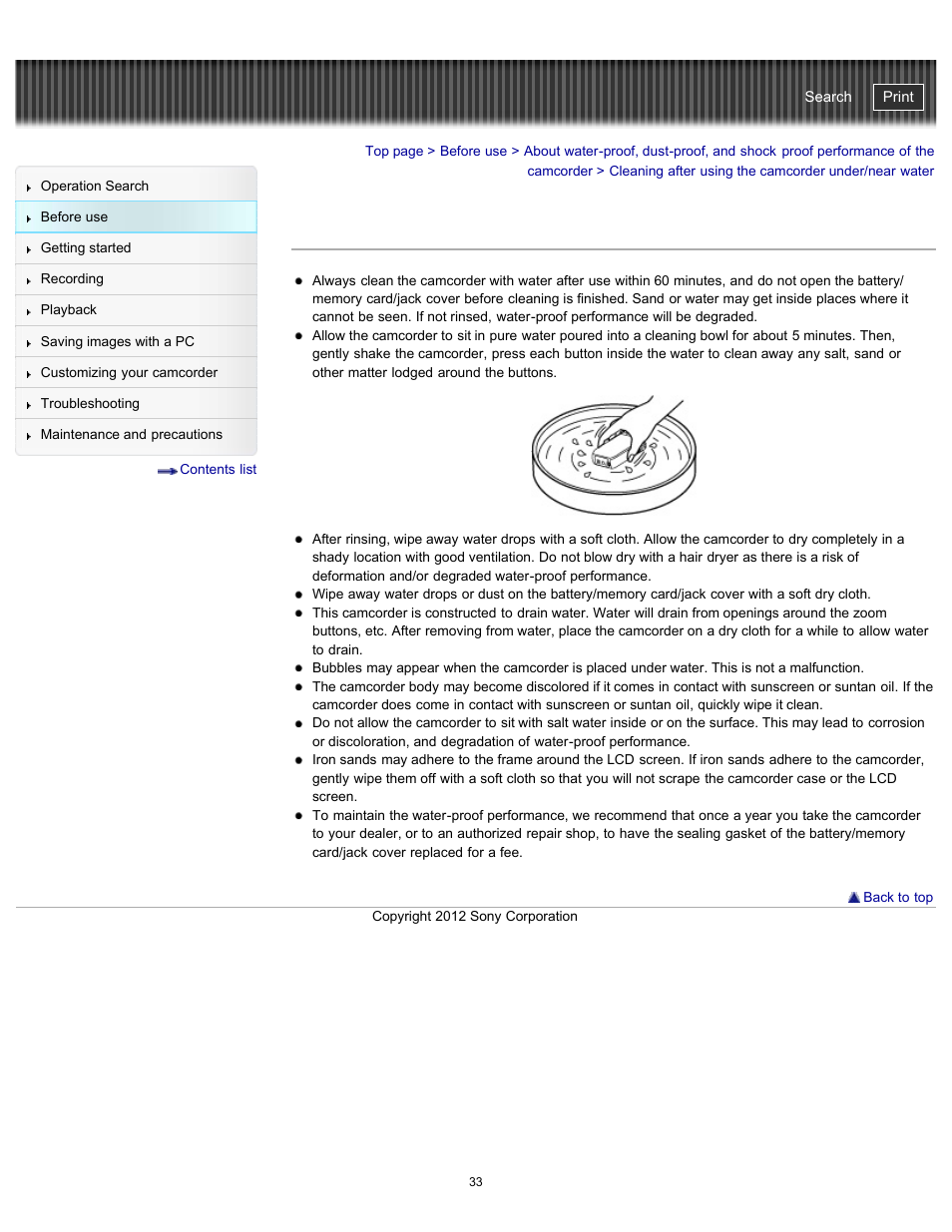 Handycam" user guide | Sony HDR-GW77V User Manual | Page 33 / 211