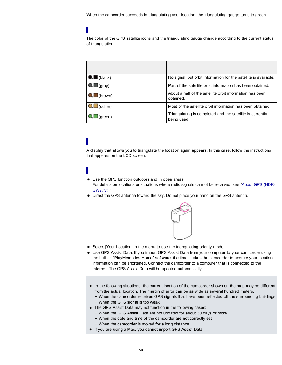 Sony HDR-GW77V User Manual | Page 59 / 211