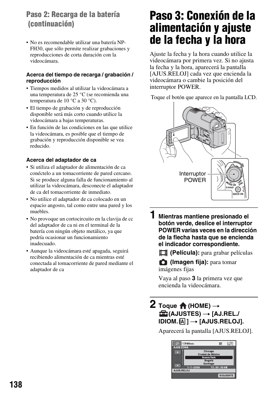 Paso 2: recarga de la batería (continuación) | Sony DCR-DVD910 User Manual | Page 138 / 151
