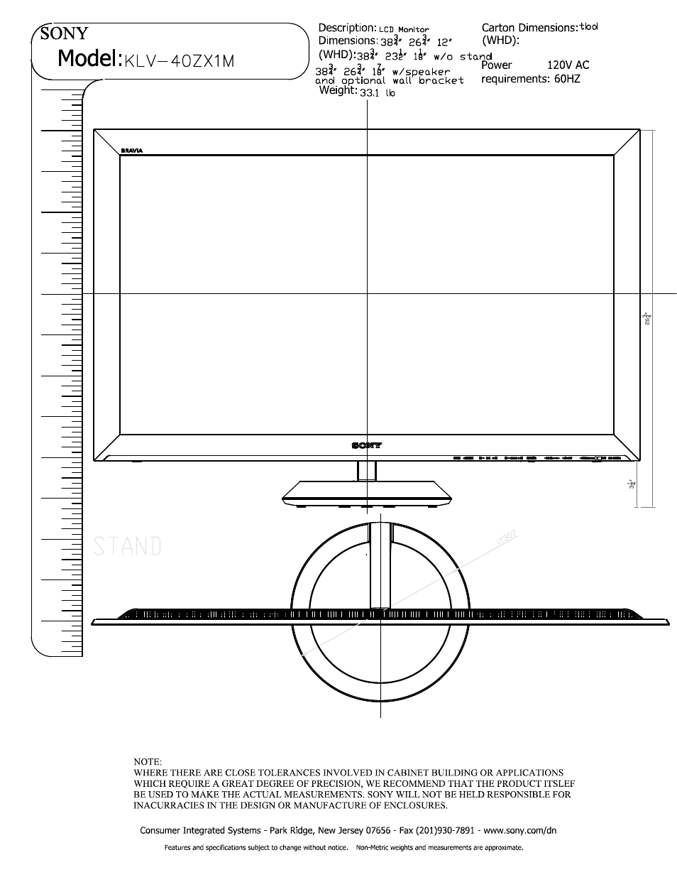 Sony KLV-40ZX1M User Manual | Page 2 / 5