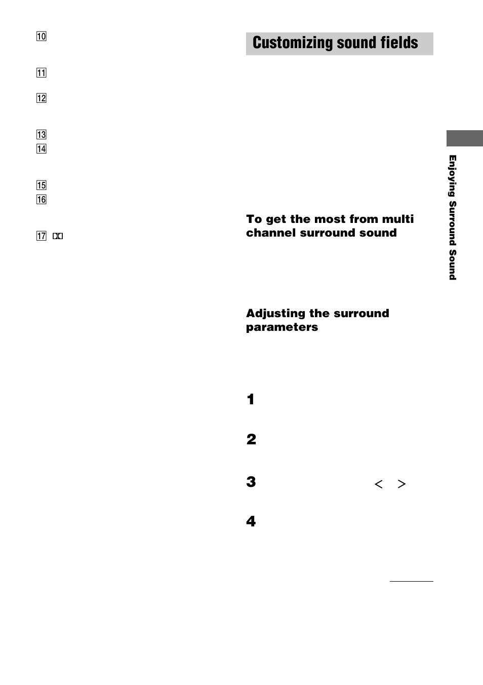 Customizing sound fields | Sony STR-DE1075 User Manual | Page 31 / 56