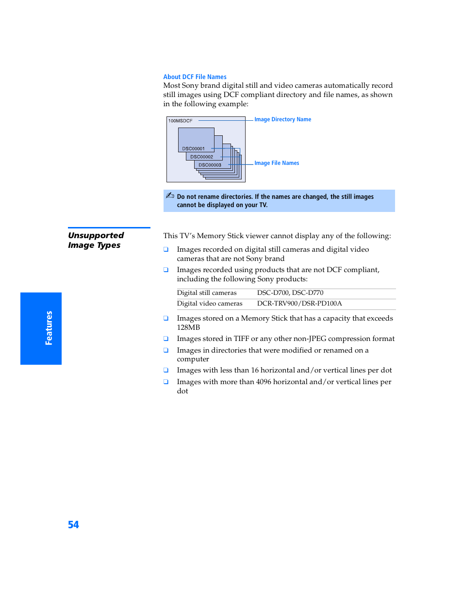 Unsupported image types | Sony KV-32HV600 User Manual | Page 55 / 89