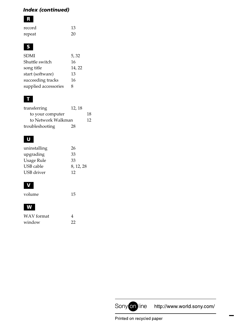 Sony NW-E2 User Manual | Page 36 / 36