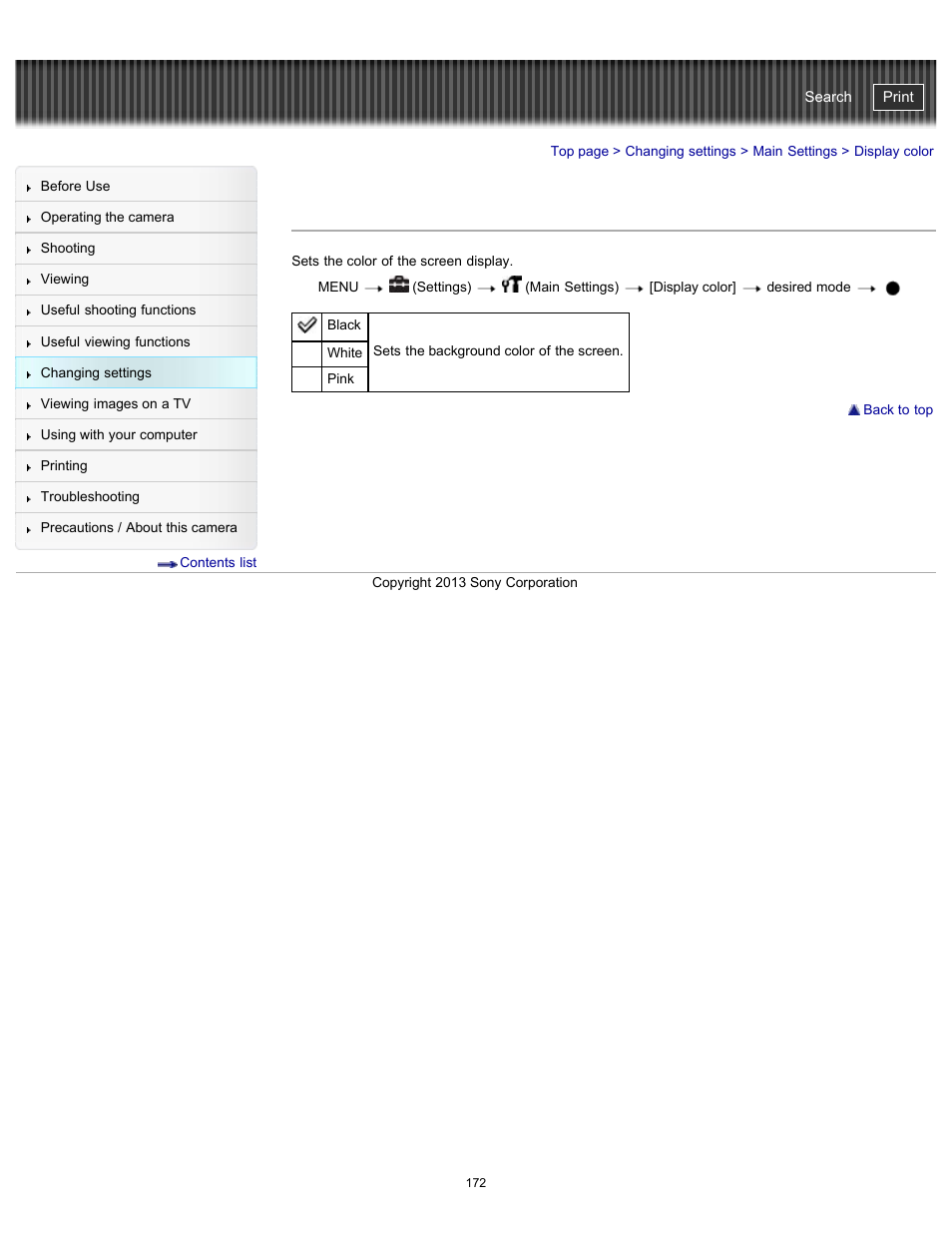 Display color, Cyber-shot user guide | Sony DSC-HX300 User Manual | Page 179 / 252