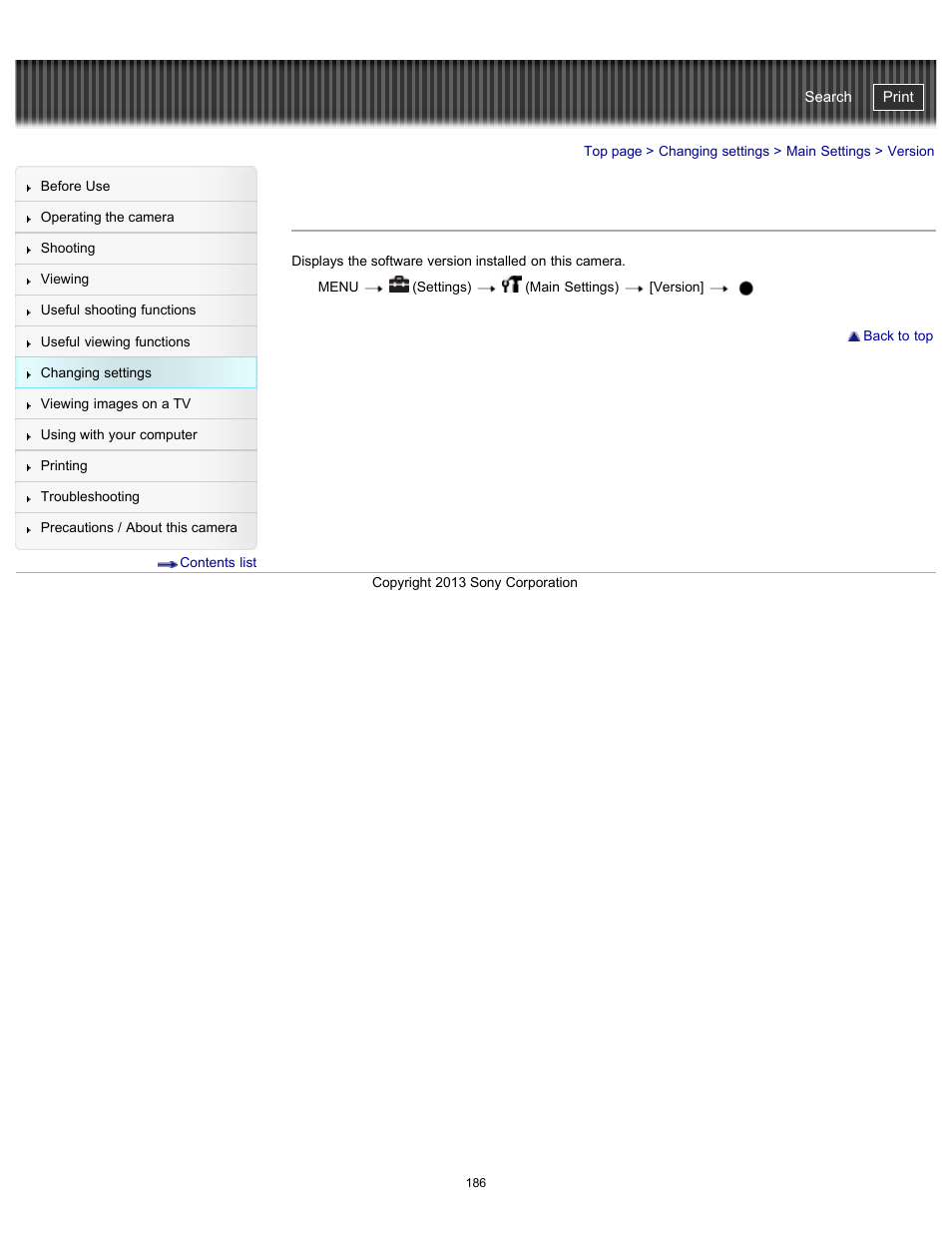 Version, Cyber-shot user guide | Sony DSC-HX300 User Manual | Page 193 / 252