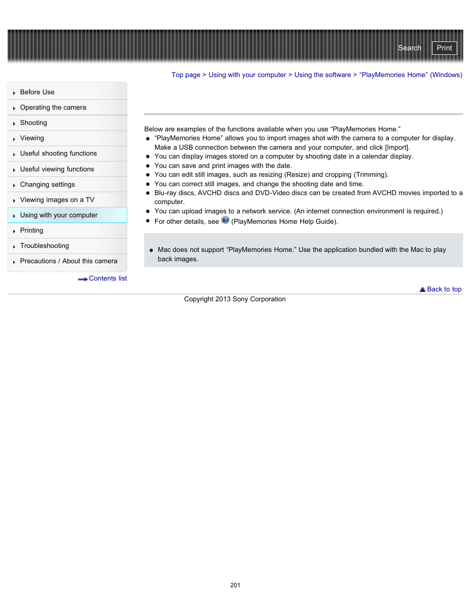 Playmemories home” (windows), Cyber-shot user guide | Sony DSC-HX300 User Manual | Page 208 / 252