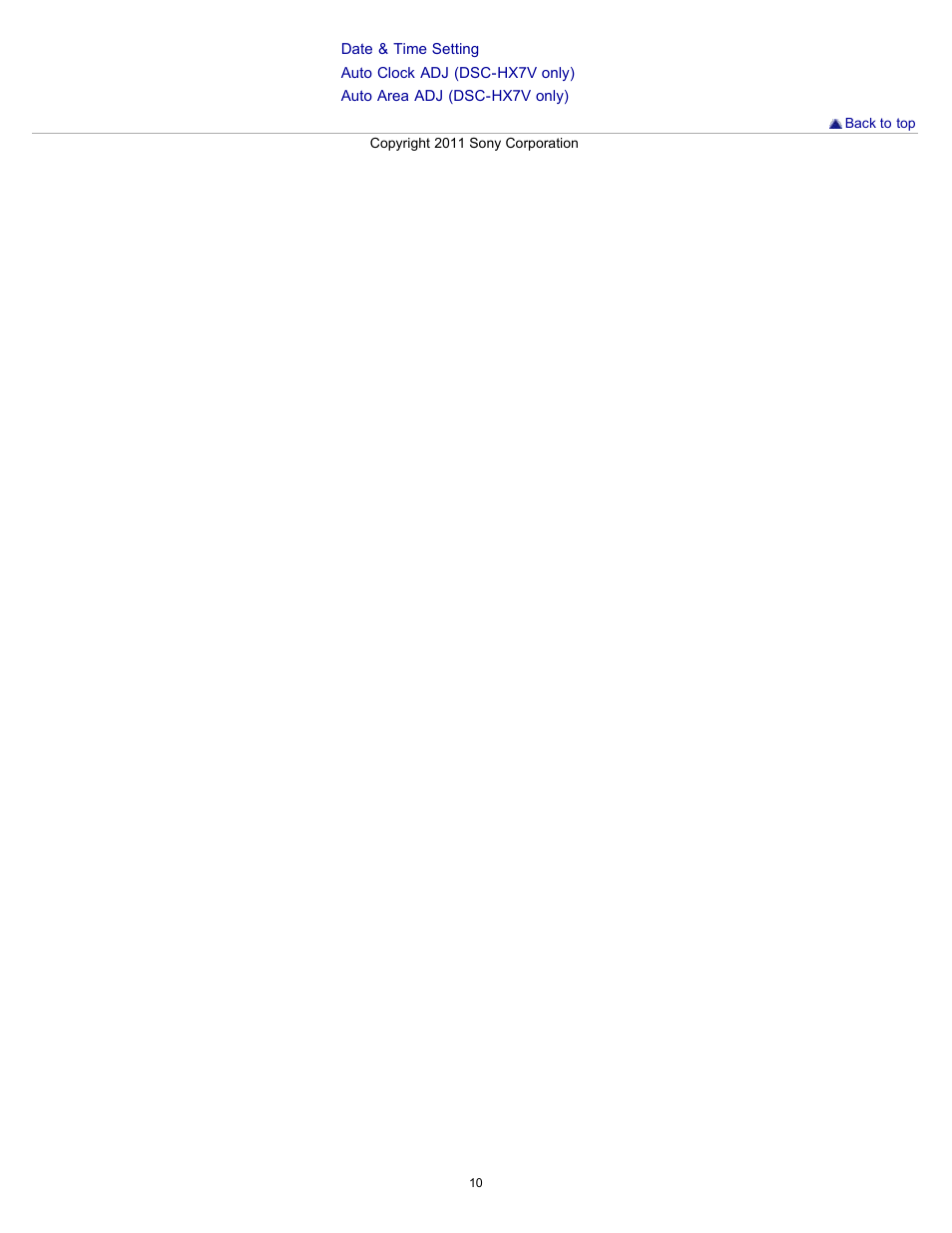 Sony DSC-HX7V User Manual | Page 10 / 271