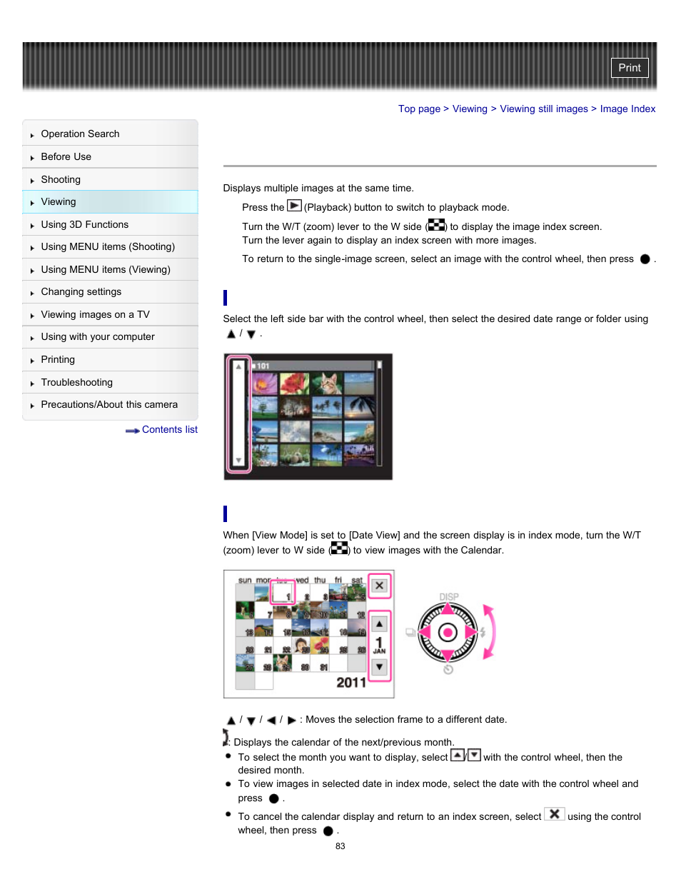 Image index | Sony DSC-HX7V User Manual | Page 83 / 271