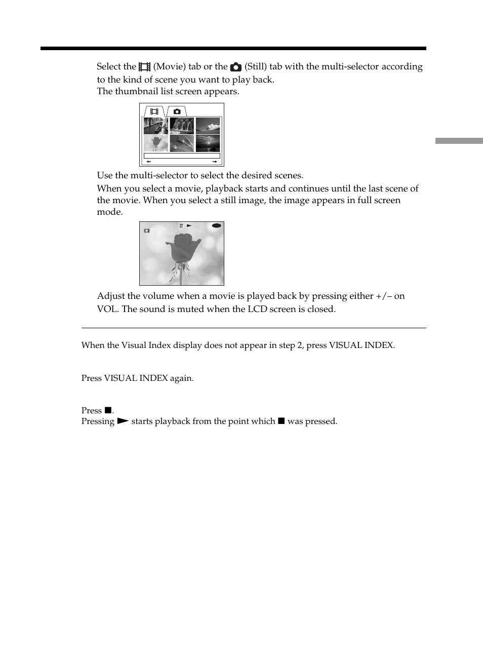 Playing a disc on your camcorder | Sony DCR-DVD101 User Manual | Page 57 / 148