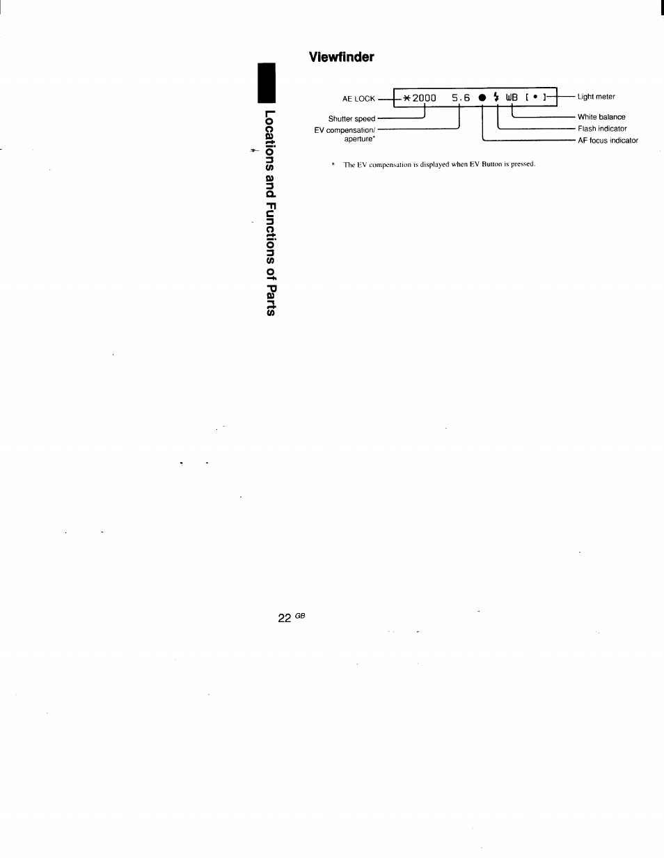 Viewfinder, 2000 5.6 • ^ u)b | Sony DSC-D700 User Manual | Page 22 / 118
