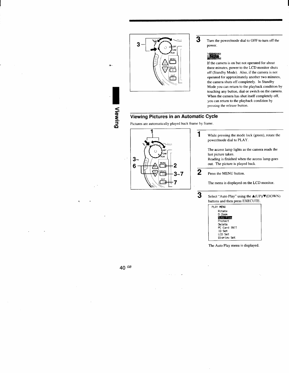 Viewing pictures in an automatic cycle | Sony DSC-D700 User Manual | Page 40 / 118