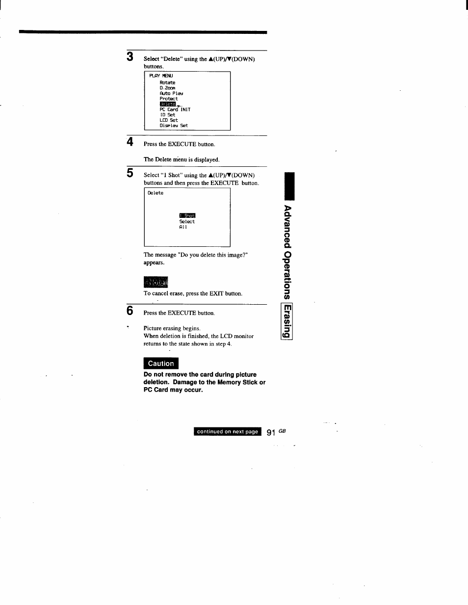Caution | Sony DSC-D700 User Manual | Page 91 / 118