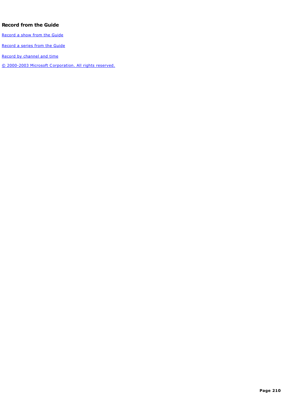 Record from the guide | Sony PCV-RZ44G User Manual | Page 210 / 459