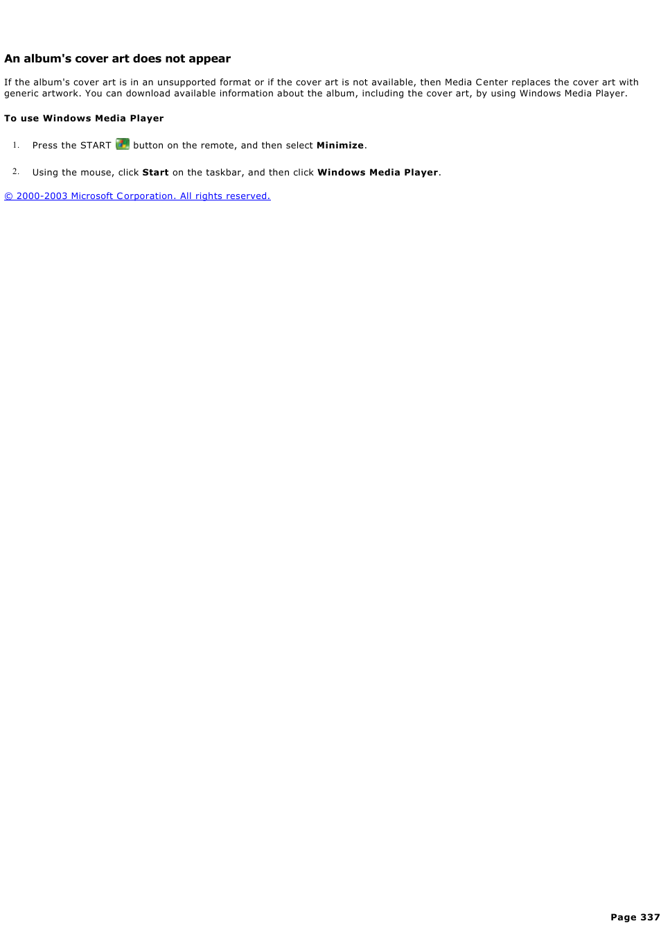 An album's cover art does not appear | Sony PCV-RZ44G User Manual | Page 337 / 459