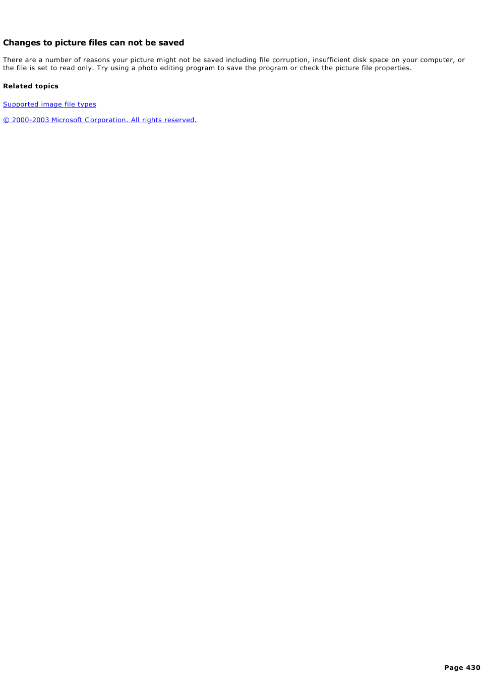 Changes to picture files can not be saved | Sony PCV-RZ44G User Manual | Page 430 / 459