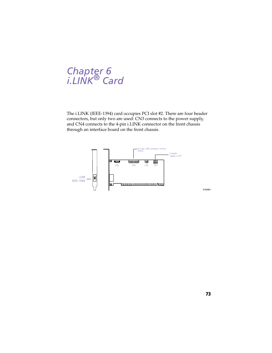 I.link® card, Chapter 6 — i.link, Chapter 6 i.link | Card | Sony PCV-R553DS User Manual | Page 87 / 122