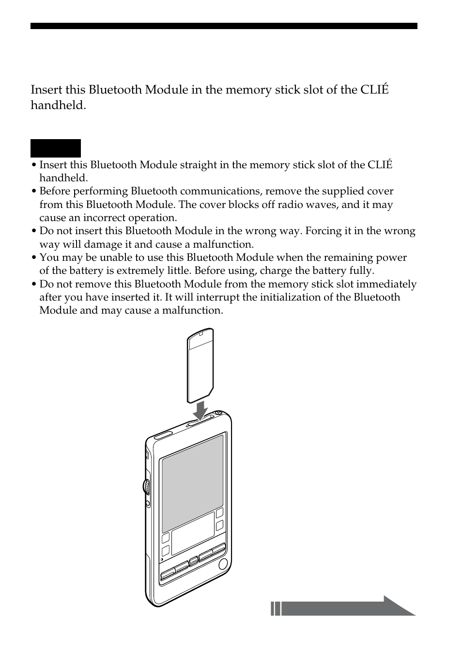 Inserting/removing this bluetooth module | Sony PEGA-MSB1 User Manual | Page 11 / 48