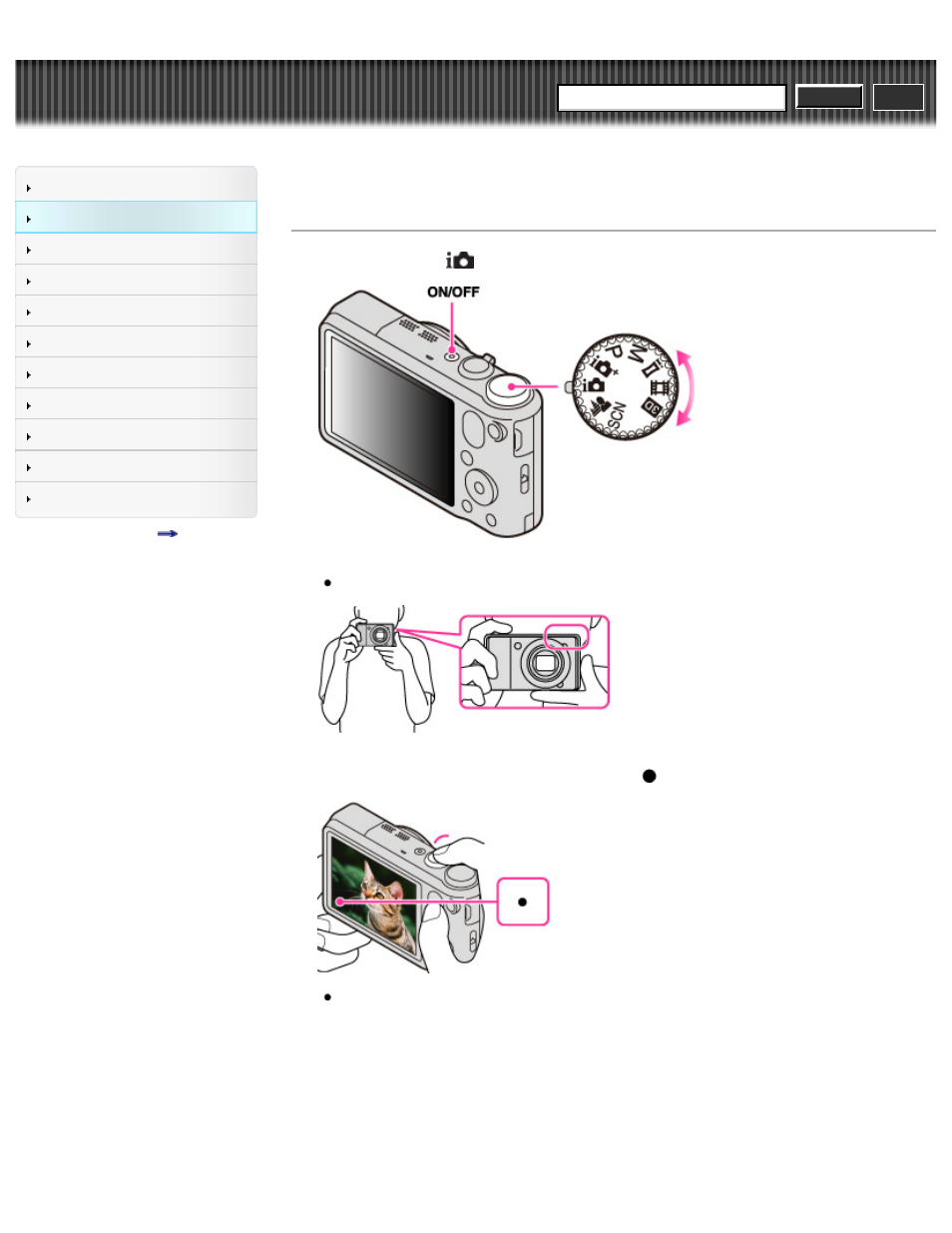 Shooting still images, Cyber-shot user guide | Sony DSC-HX10V User Manual | Page 36 / 273