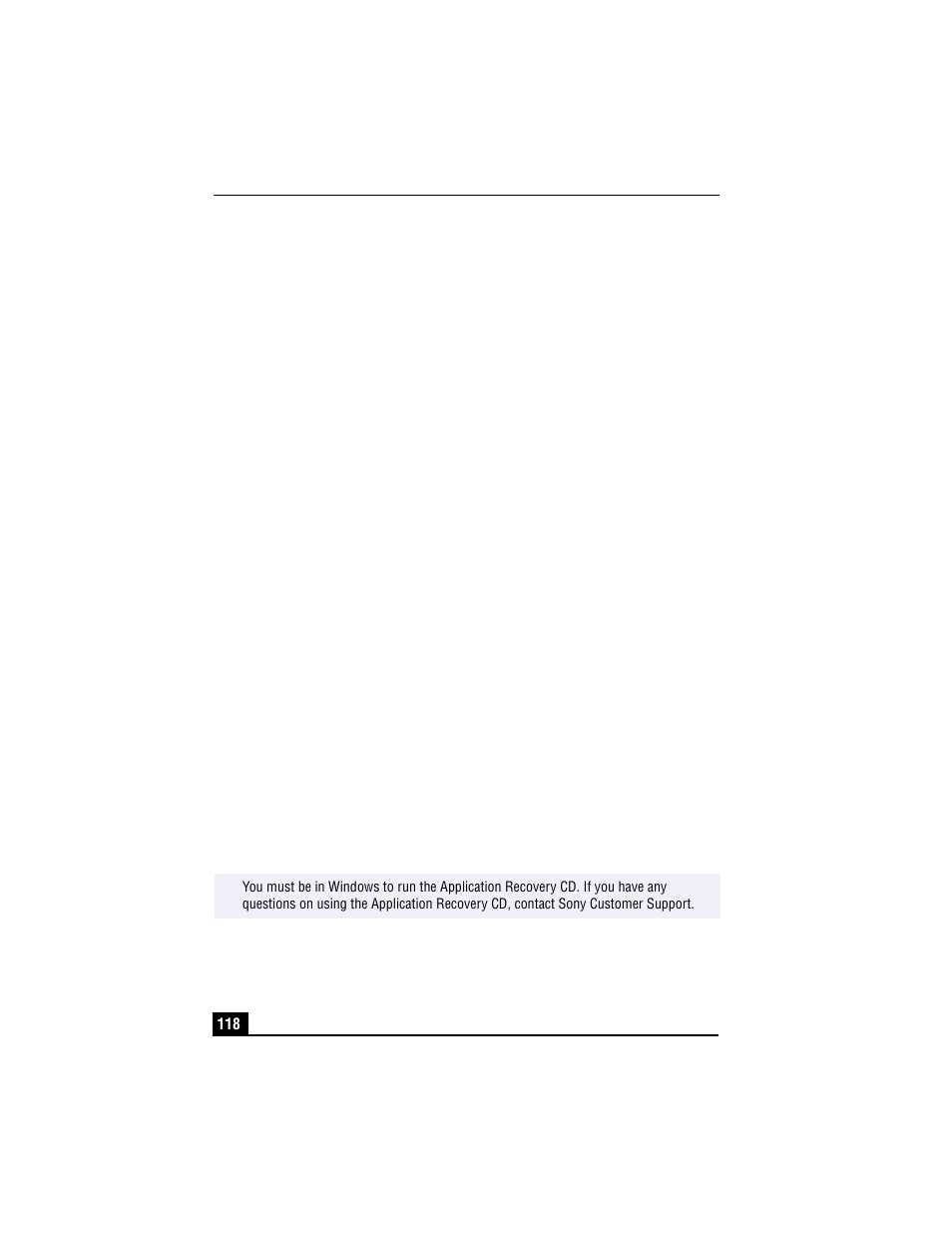 Application, driver, and system recovery cds, About your recovery cds, Application recovery cd(s) | Sony electronics, Driver recovery cd(s), System recovery cd(s), Using the application recovery cd(s) | Sony PCG-R505TSK User Manual | Page 118 / 150