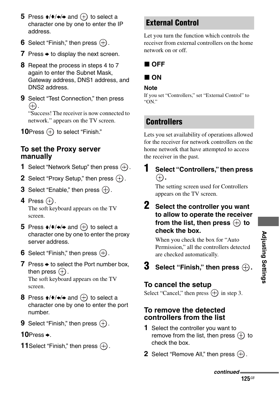 External control controllers | Sony STR-DA4600ES User Manual | Page 125 / 170