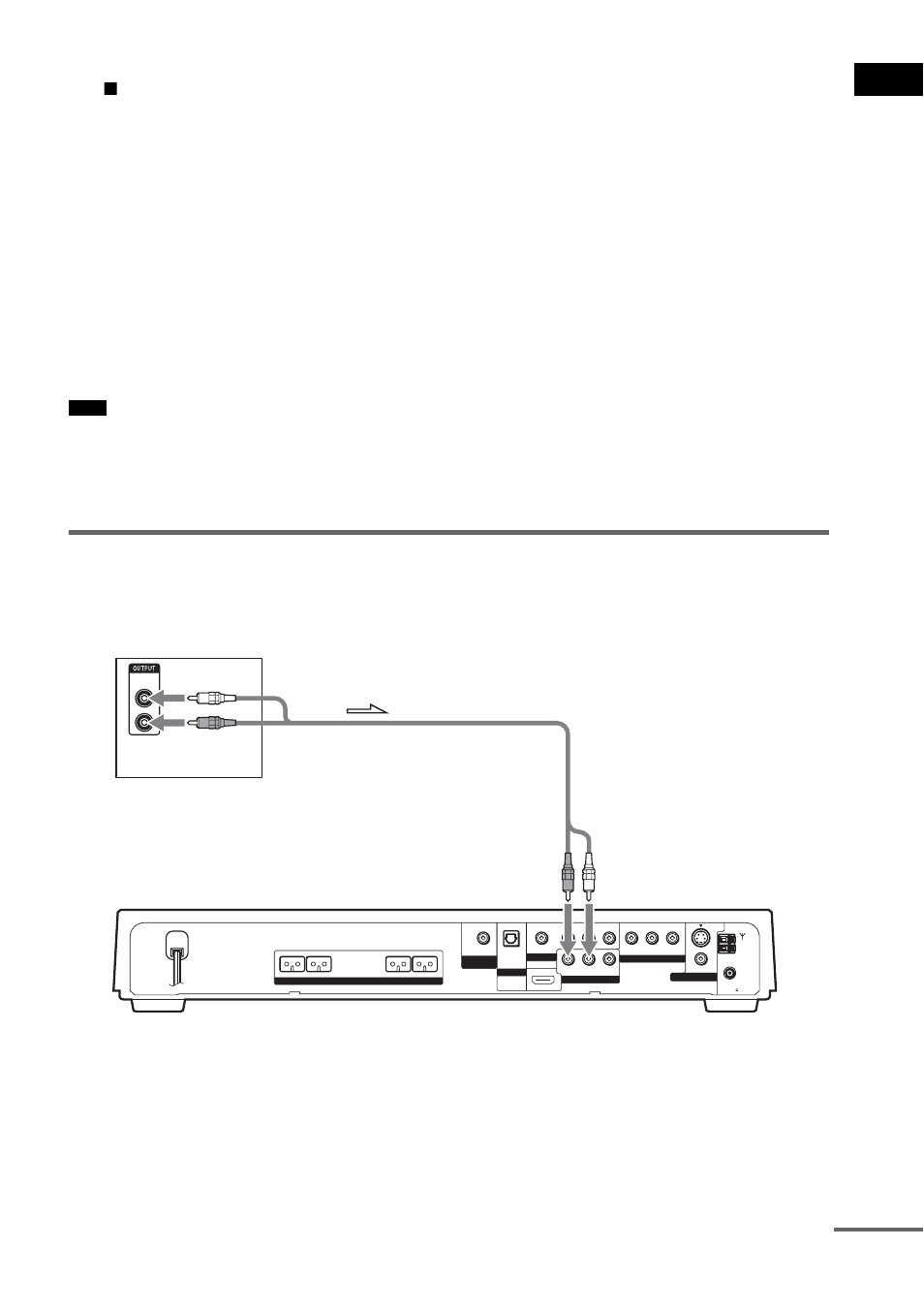 Connecting the audio cords, Ge tting star te d, About dvd software types and the conversion method | Either of the above conditions is not met, Xinterlace, Continued, Tv to video 2 (audio in) | Sony DAV-FX100W User Manual | Page 29 / 112